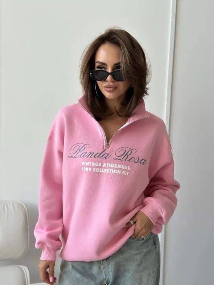 Me3322 women’s casual long sleeve letter print half zip hoodies